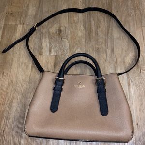 Kate Spade Tan and Black Satchel w/ Crossbody Strap